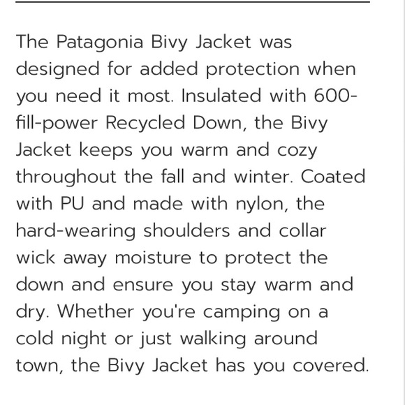 SOLD Patagonia Bivy Down jacket. EUC like new - Picture 7 of 7
